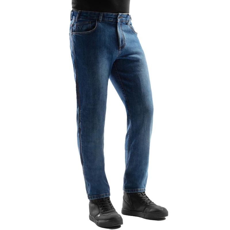 Blugi Rebelhorn Classic Monolayer Biker, albastru spălat