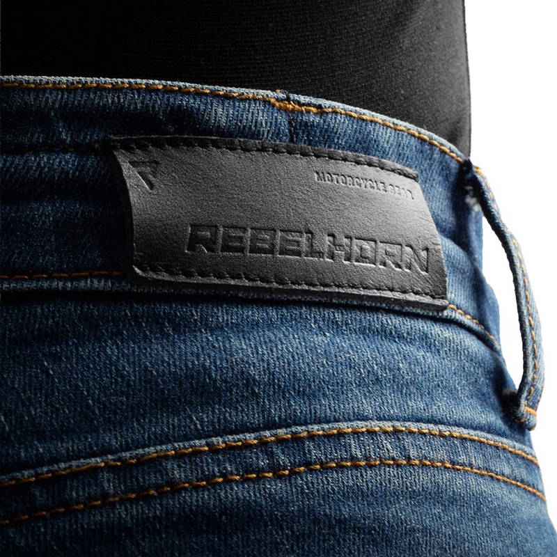 Blugi Rebelhorn Classic Monolayer Biker, albastru spălat