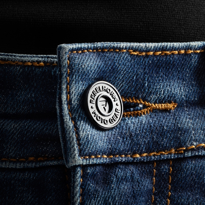 Blugi Rebelhorn Classic Monolayer Biker, albastru spălat