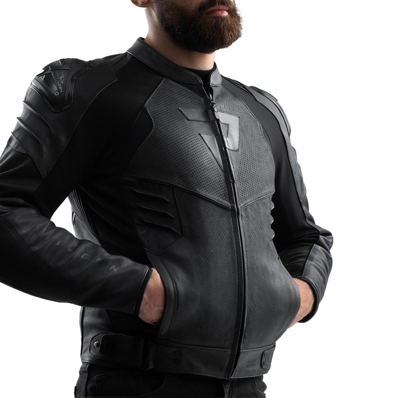 Geacă de motocicletă din piele Rebelhorn Vandal 2 neagră