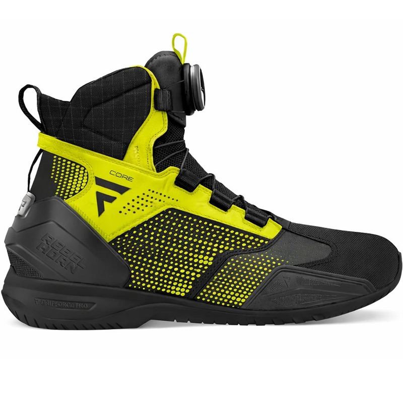 Ghete motociclete Rebelhorn Core negru-galben fluo