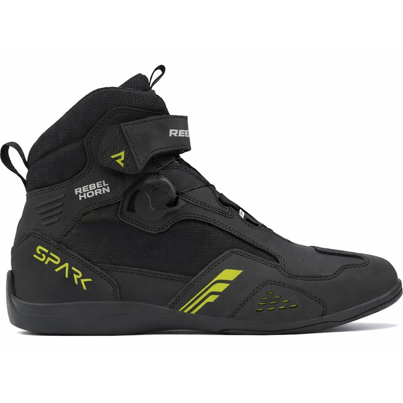 Ghete motociclete Rebelhorn Spark 3 negru-galben fluo