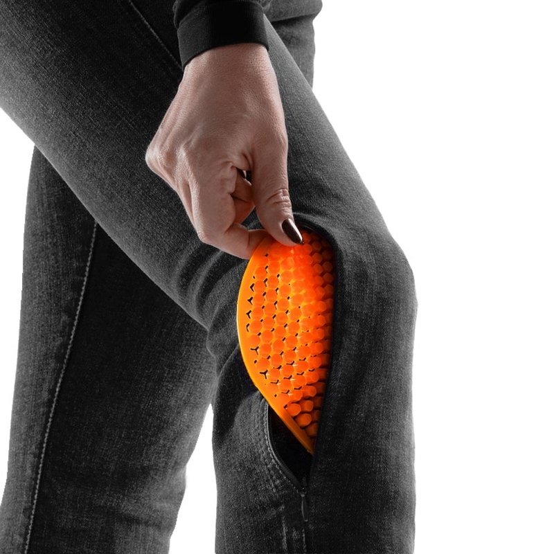 Blugi motociclisți pentru femei Rebelhorn Classic Monolayer negri spălați