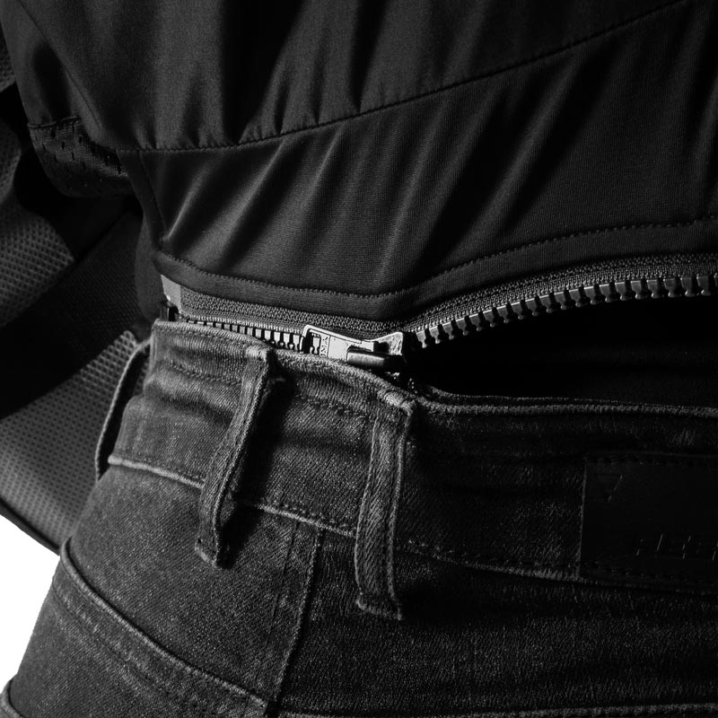 Blugi motociclisți extensibili pentru femei Rebelhorn Classic Monolayer negri spălați