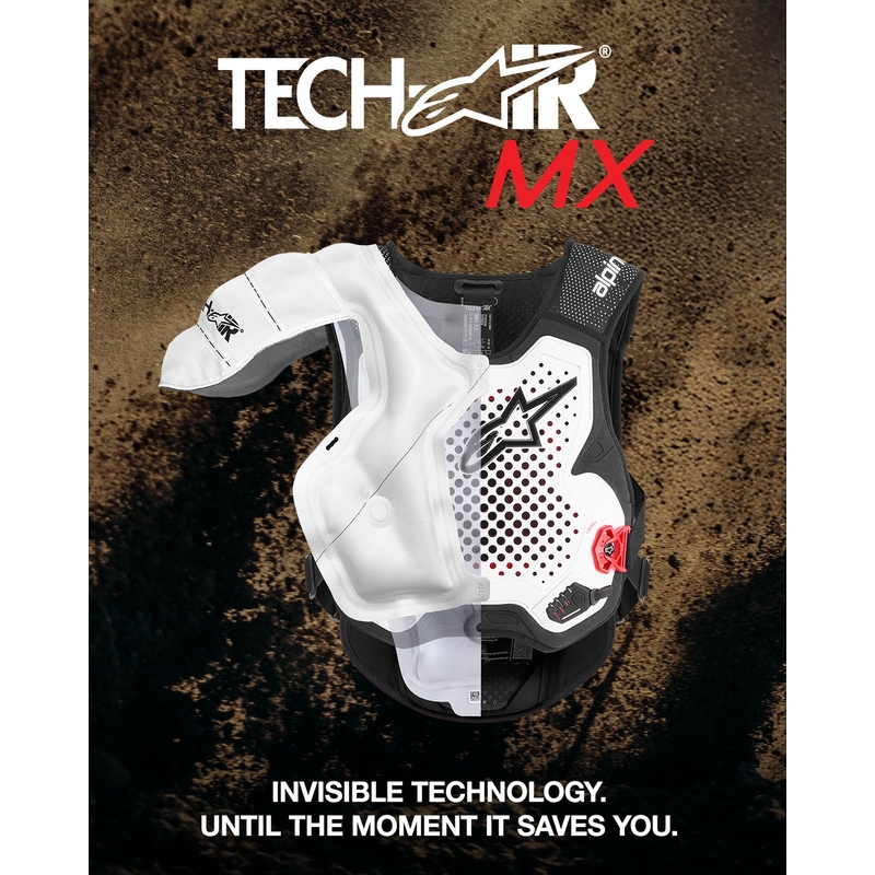 Vestă airbag Alpinestars TECH-AIR®MX PLASMA, alb-negru-roșu