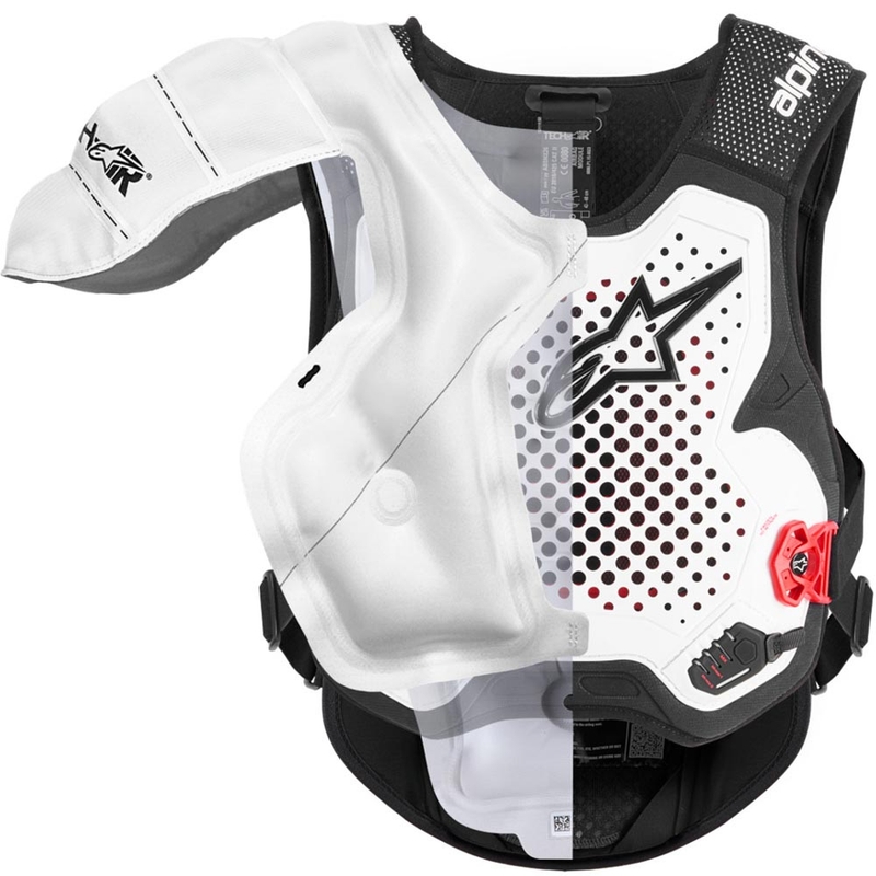 Vestă airbag Alpinestars TECH-AIR®MX PLASMA, alb-negru-roșu