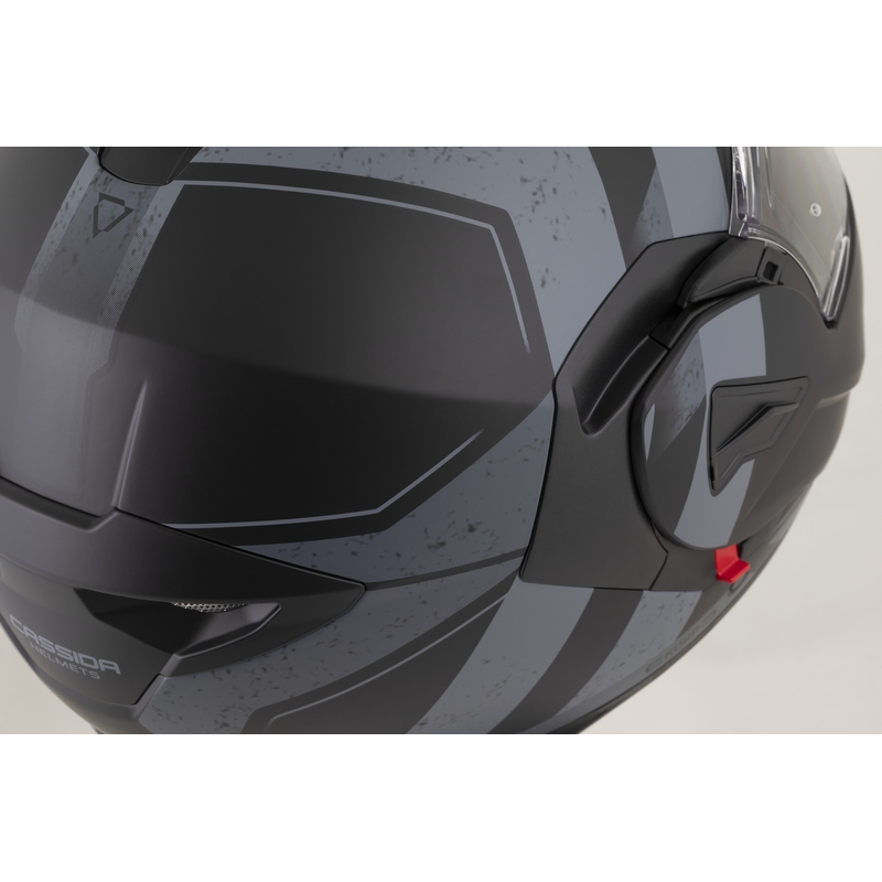 Cască de motocicletă Cassida MultiFlip Korp flip-up negru mat-gri închis-gri