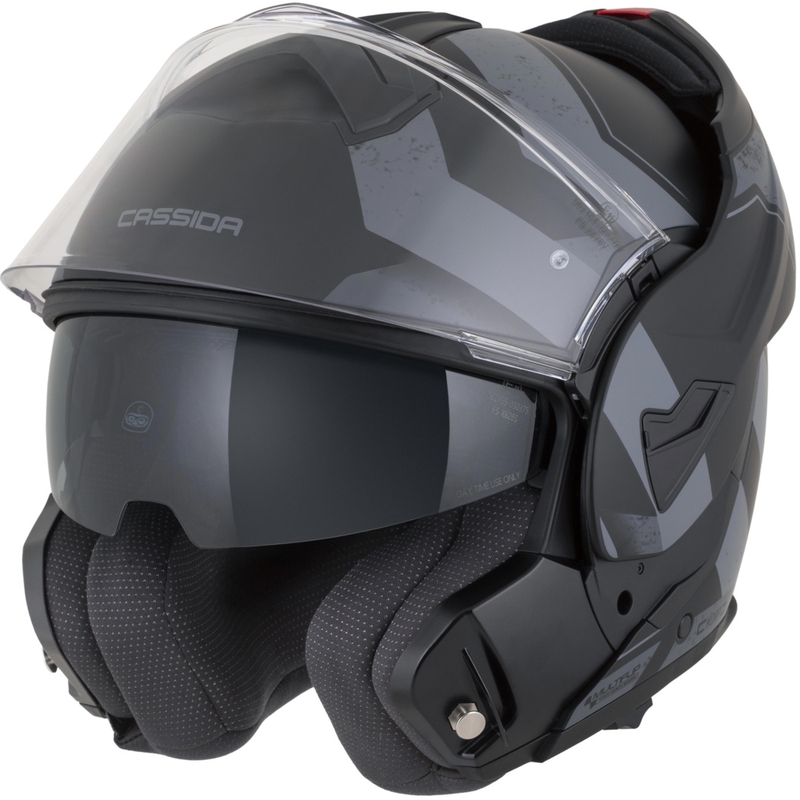 Cască de motocicletă Cassida MultiFlip Korp flip-up negru mat-gri închis-gri
