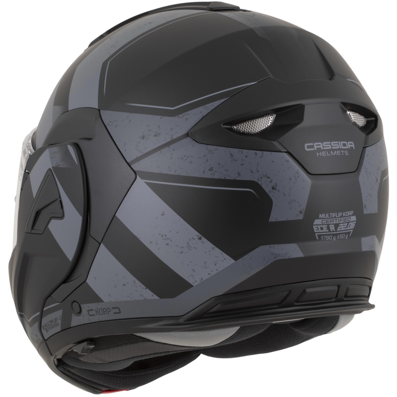 Cască de motocicletă Cassida MultiFlip Korp flip-up negru mat-gri închis-gri