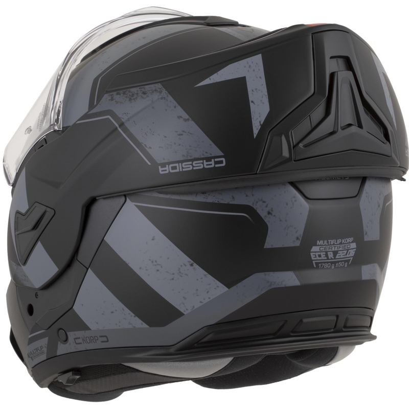 Cască de motocicletă Cassida MultiFlip Korp flip-up negru mat-gri închis-gri