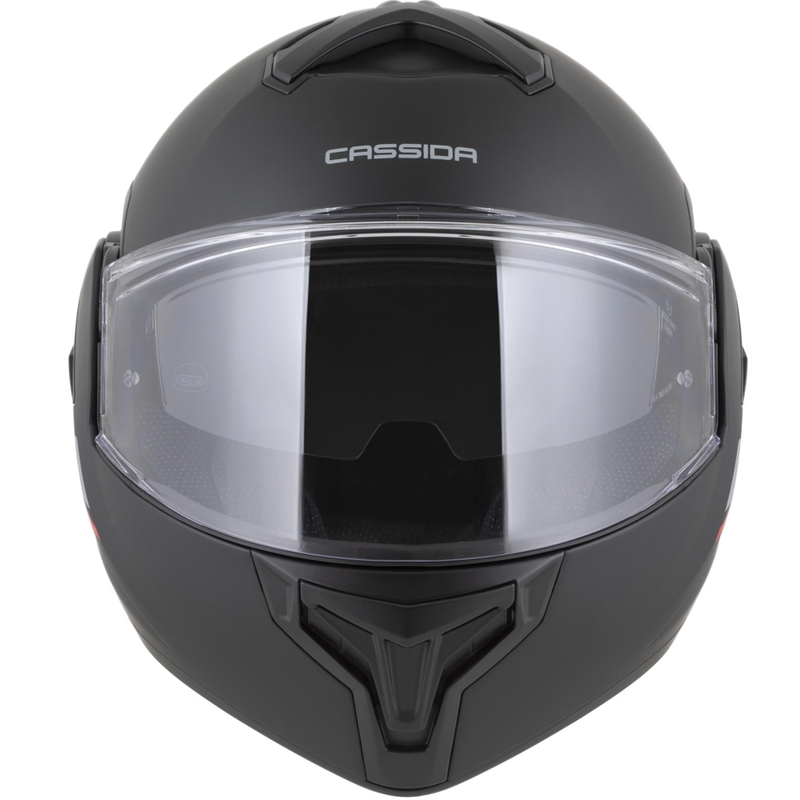 Cască de motocicletă Cassida MultiFlip Korp flip-up negru mat-roșu-gri