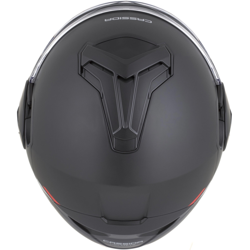 Cască de motocicletă Cassida MultiFlip Korp flip-up negru mat-roșu-gri