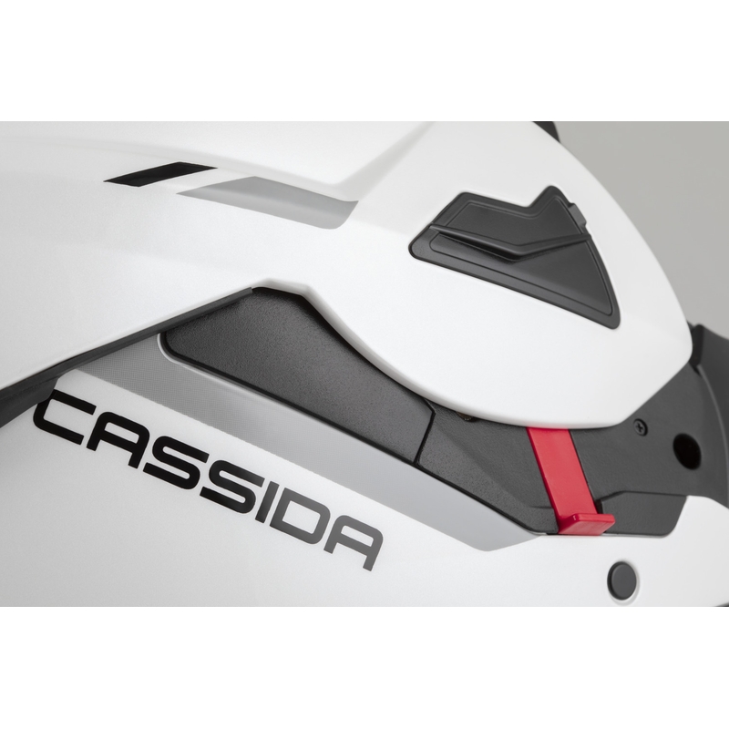 Cască de motocicletă Cassida MultiFlip Solid flip-up, alb-negru perlat