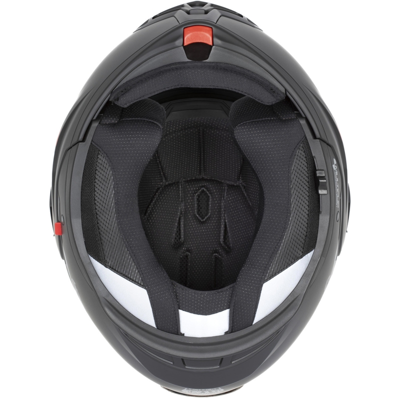 Cască de motocicletă Cassida MultiFlip Solid flip-up, alb-negru perlat