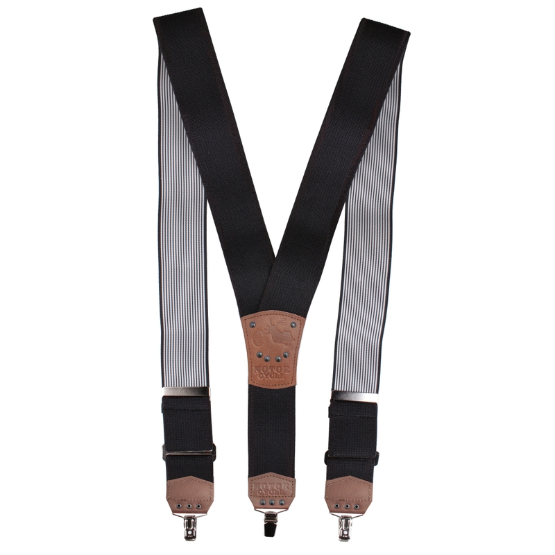 Bretele cu motiv Moto negru
