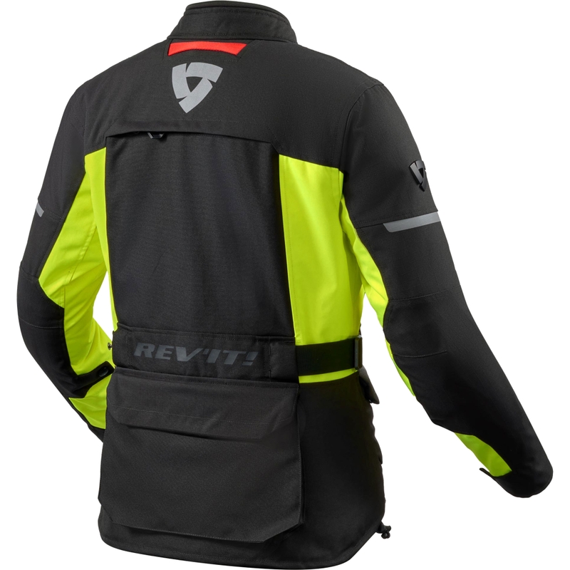 Geacă de motocicletă Revit Outback 5 H2O pentru femei, neagră-galben fluo
