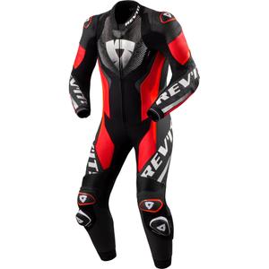 Costum de motocicletă Revit Hyperspeed 3 dintr-o bucată Negru-Roșu fluo