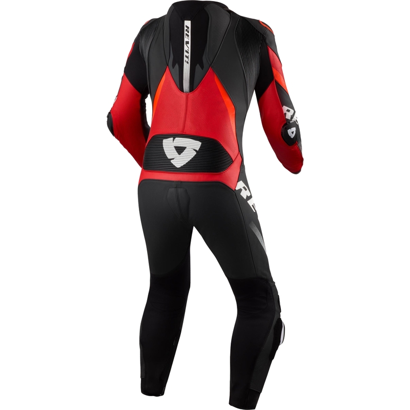 Costum de motocicletă Revit Hyperspeed 3 dintr-o bucată Negru-Roșu fluo