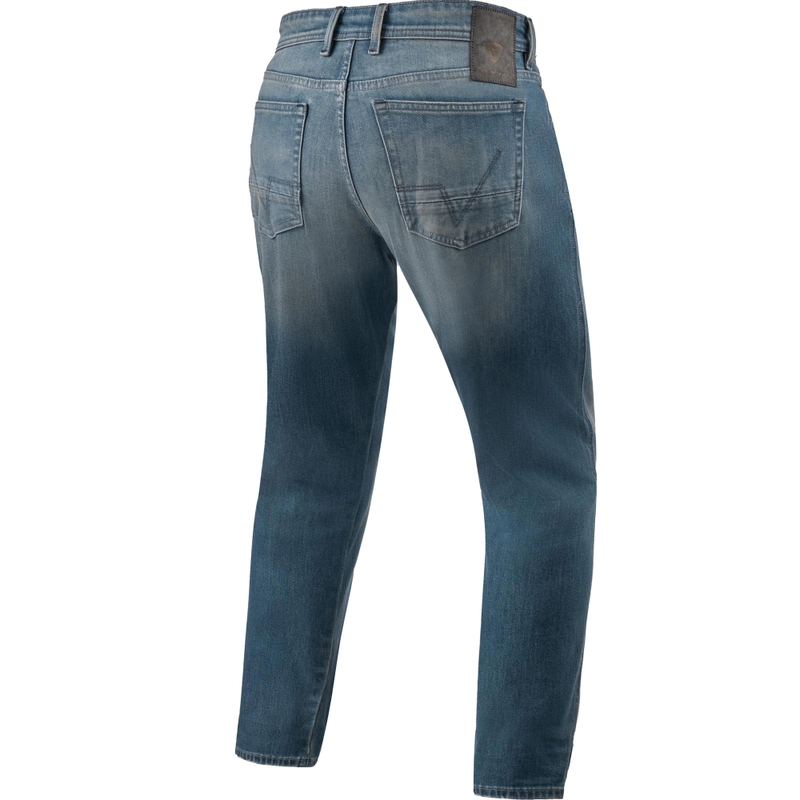 Blugi motocicletă Revit Keegan Tapered Extra Cropped, albastru mediu