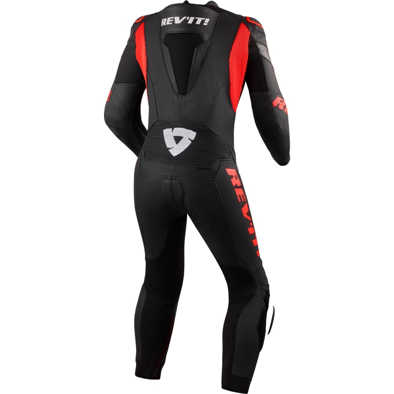 Costum de motocicletă Revit Argon 3 negru-roșu fluo