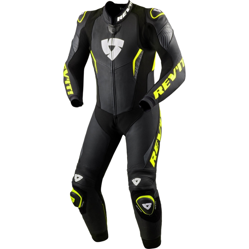 Costum de motocicletă Revit Argon 3 negru-galben fluo