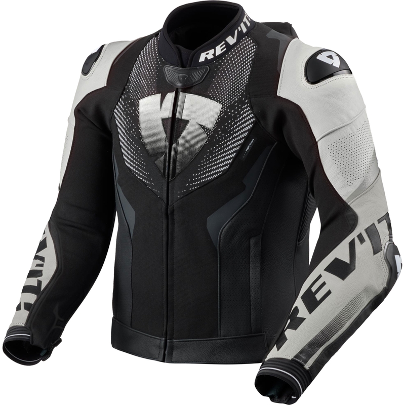 Geacă de piele pentru motocicletă Revit Hyperspeed 3 PRO negru-alb