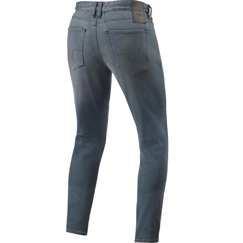 Blugi motocicletă Revit Carlin SK Extra Cropped gri mediu spălati