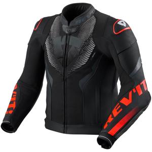 Geacă de piele pentru motocicletă Revit Hyperspeed 3 Air negru-roșu fluo