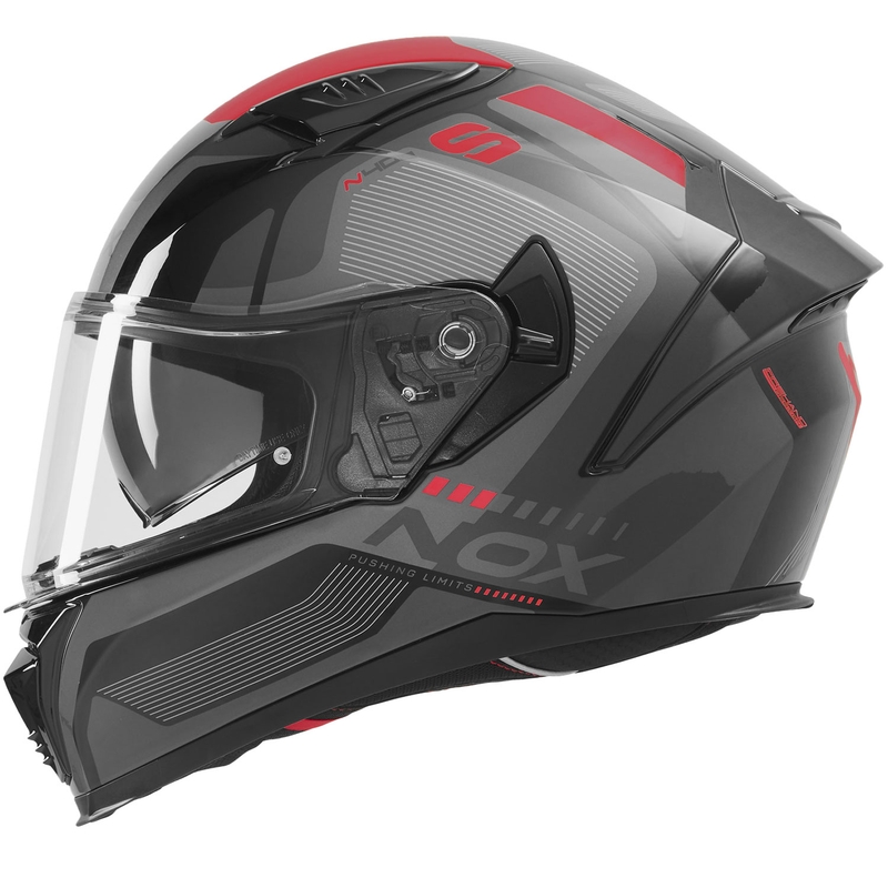 Cască integrală pentru motocicletă NOX N402 Mentor negru-roșu