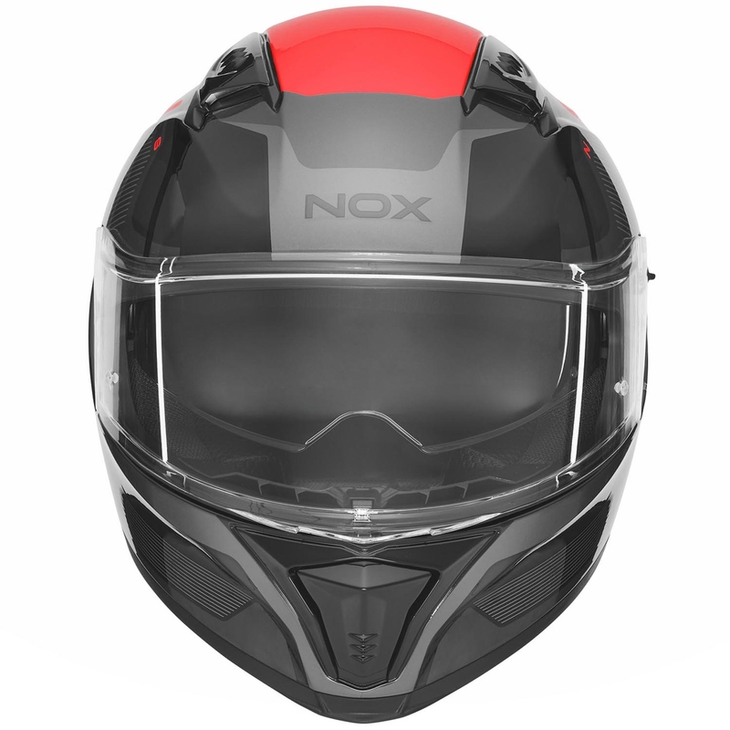 Cască integrală pentru motocicletă NOX N402 Mentor negru-roșu