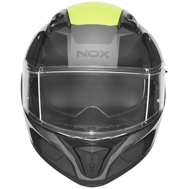 Cască integrală pentru motocicletă NOX N402 Mentor negru-galben fluo