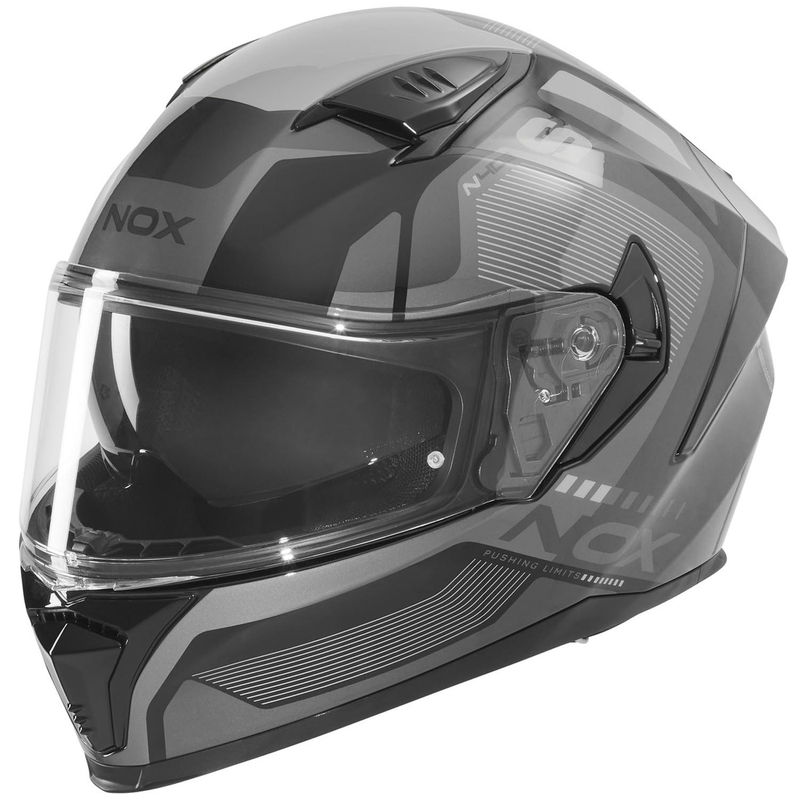 Cască integrală pentru motocicletă NOX N402 Mentor negru-argintiu