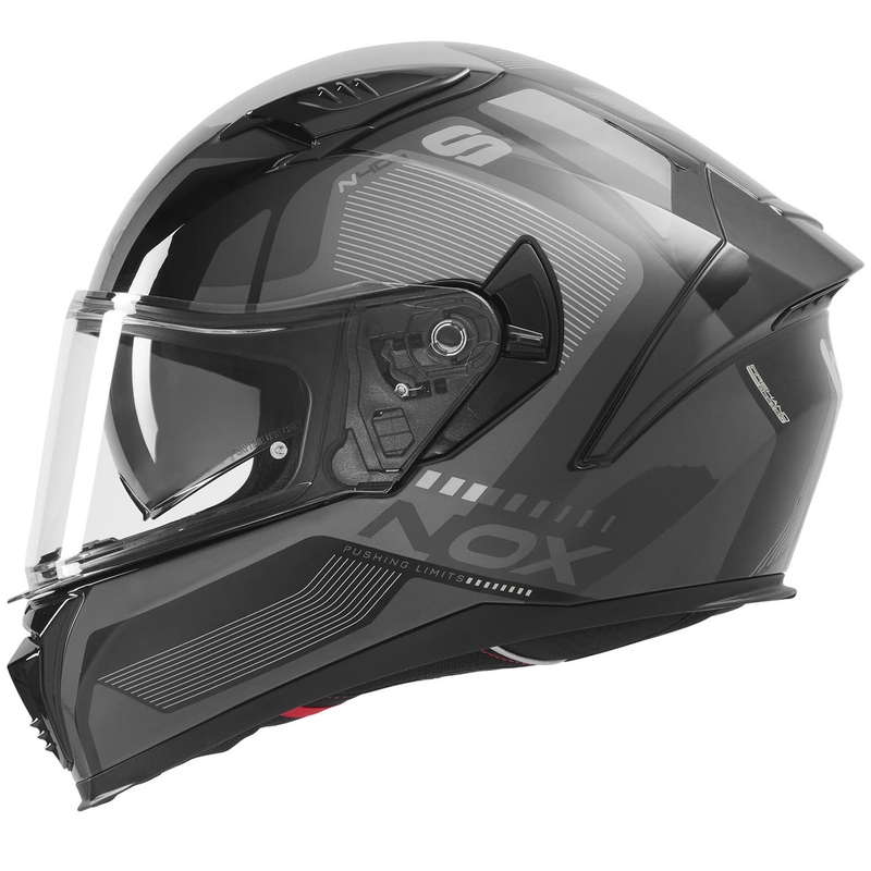 Cască integrală pentru motocicletă NOX N402 Mentor negru-argintiu
