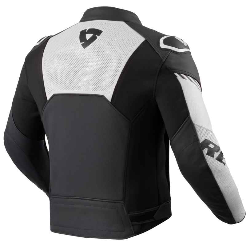 Geacă de piele pentru motocicletă Revit Argon 3, negru-alb