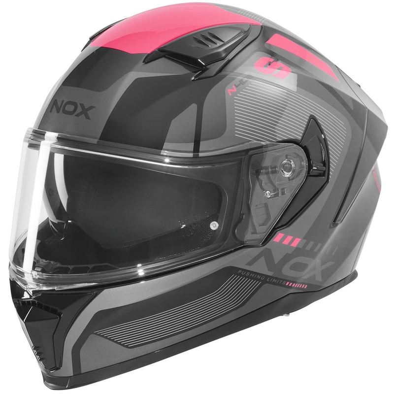 Cască integrală pentru motocicletă NOX N402 Mentor negru-roz