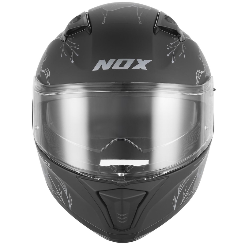 Cască integrală pentru motocicletă NOX N402 Spring negru mat-argintiu