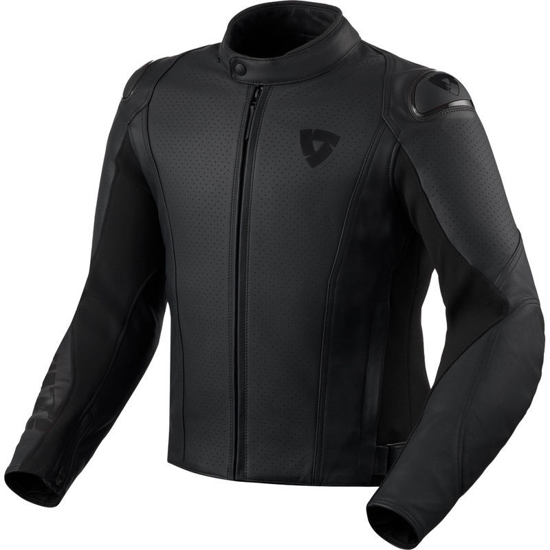 Geacă de piele pentru motocicletă Revit Quadratic neagră