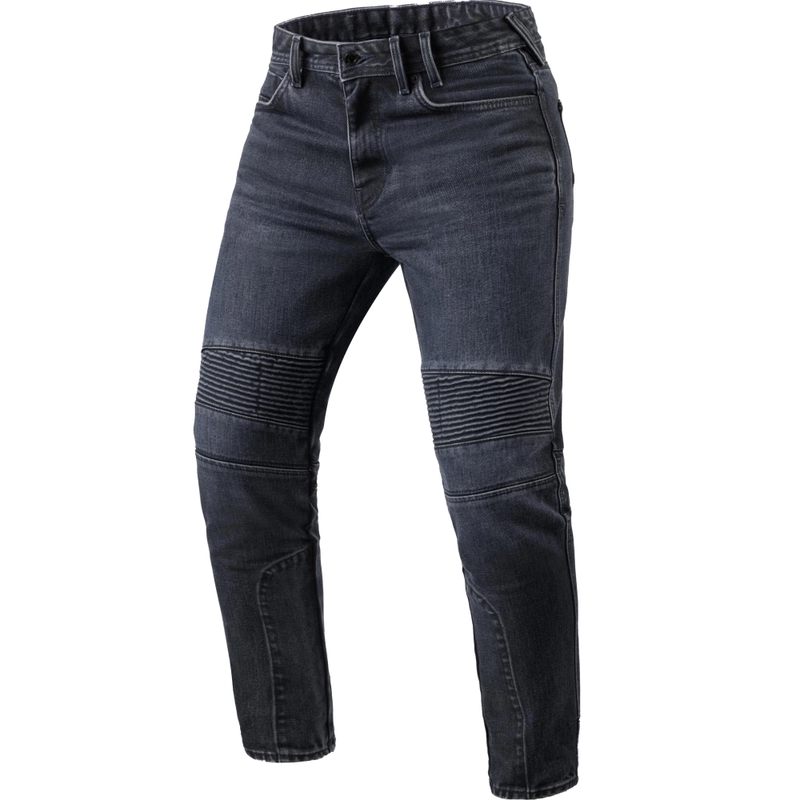 Blugi motocicletă Revit Moto 2 TF Extra Cropped, spălați, albastru închis-negru