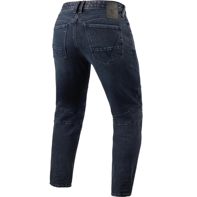 Blugi motocicletă Revit Moto 2 TF Extra Cropped, spălați, albastru închis-negru