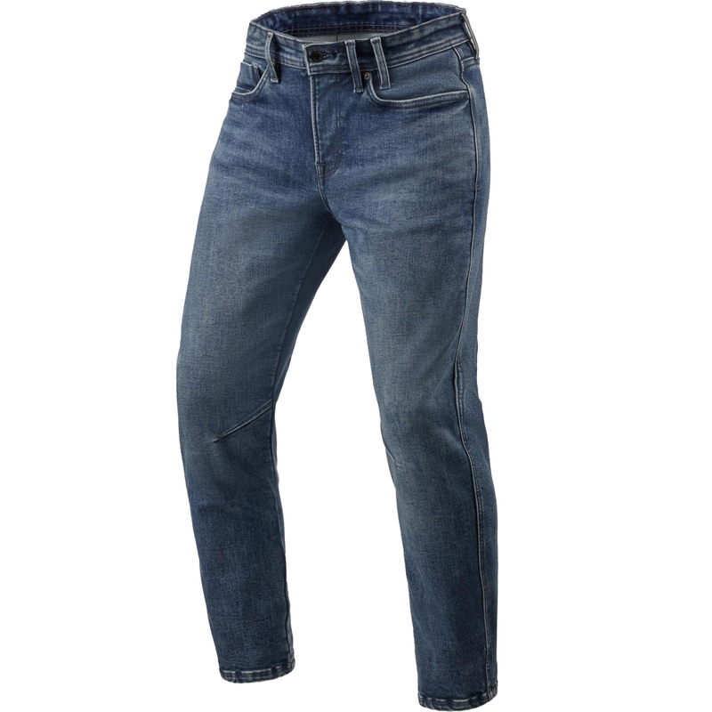 Blugi motocicletă Revit Detroit 3 Tapered, albastru închis spălat