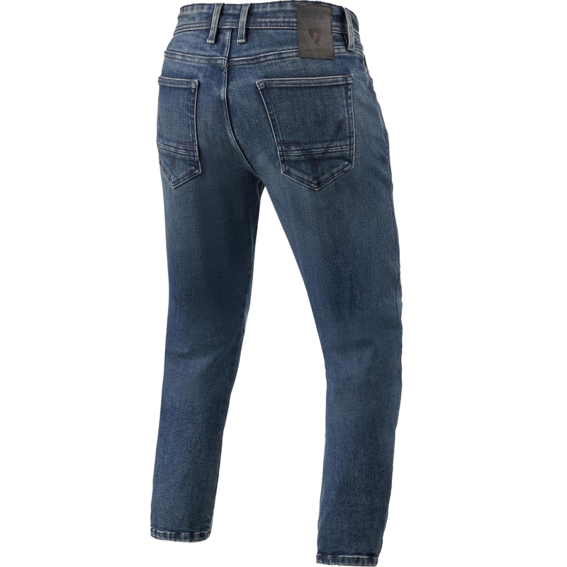 Blugi motocicletă Revit Detroit 3 Tapered, albastru închis spălat