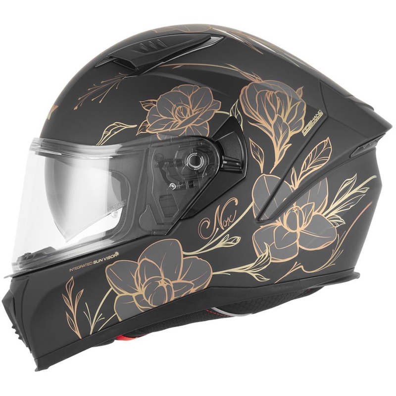 Cască integrală pentru motocicletă NOX N402 Spring negru mat-auriu