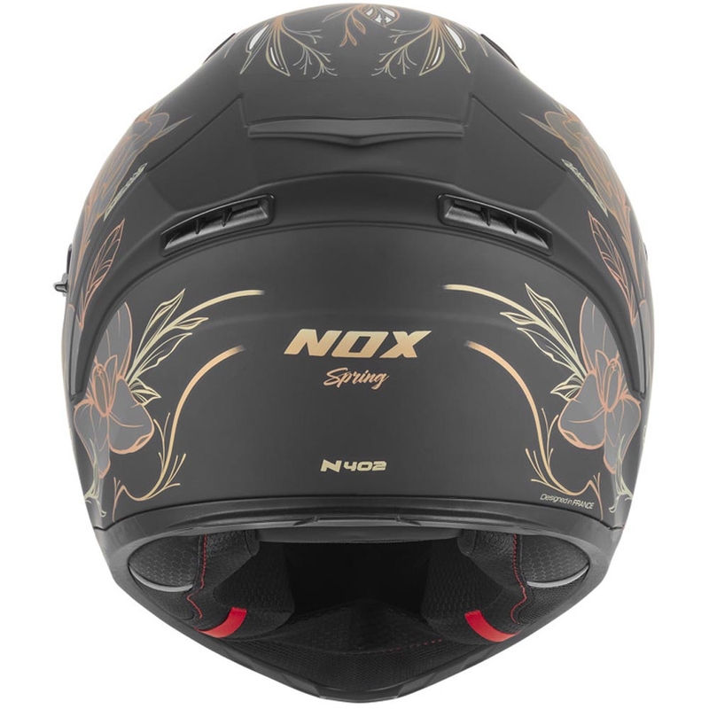 Cască integrală pentru motocicletă NOX N402 Spring negru mat-auriu