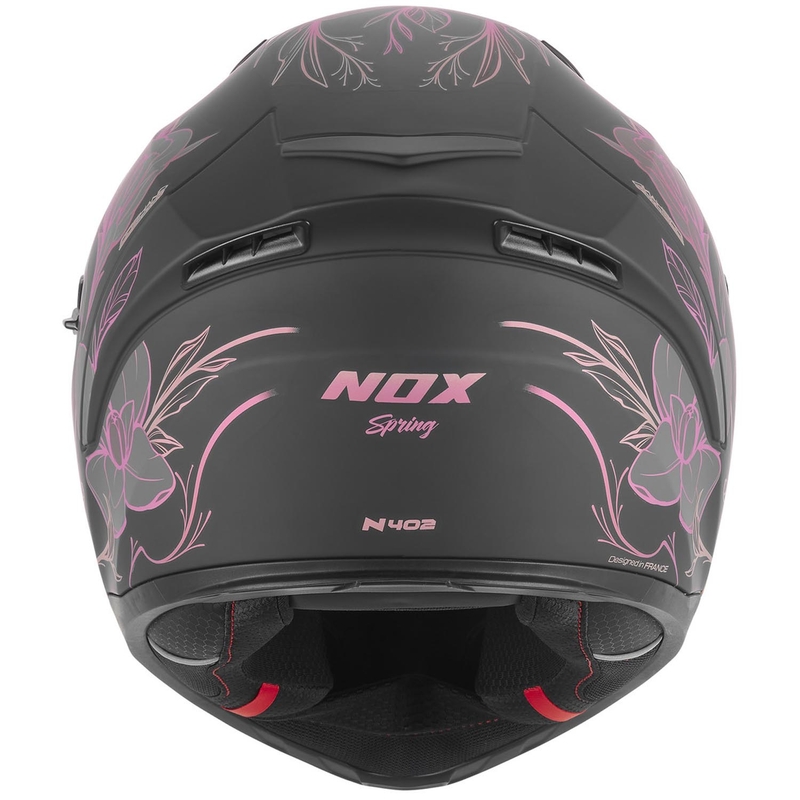 Cască integrală pentru motocicletă NOX N402 Spring negru mat-roz