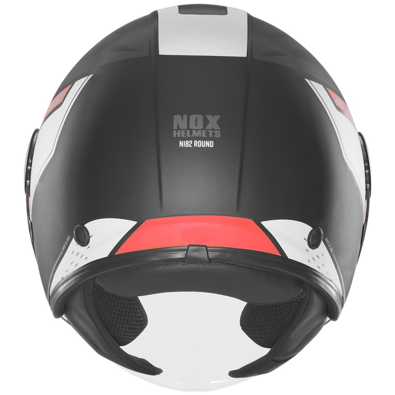 Cască de motocicletă deschisă NOX N182 Round negru mat-roșu