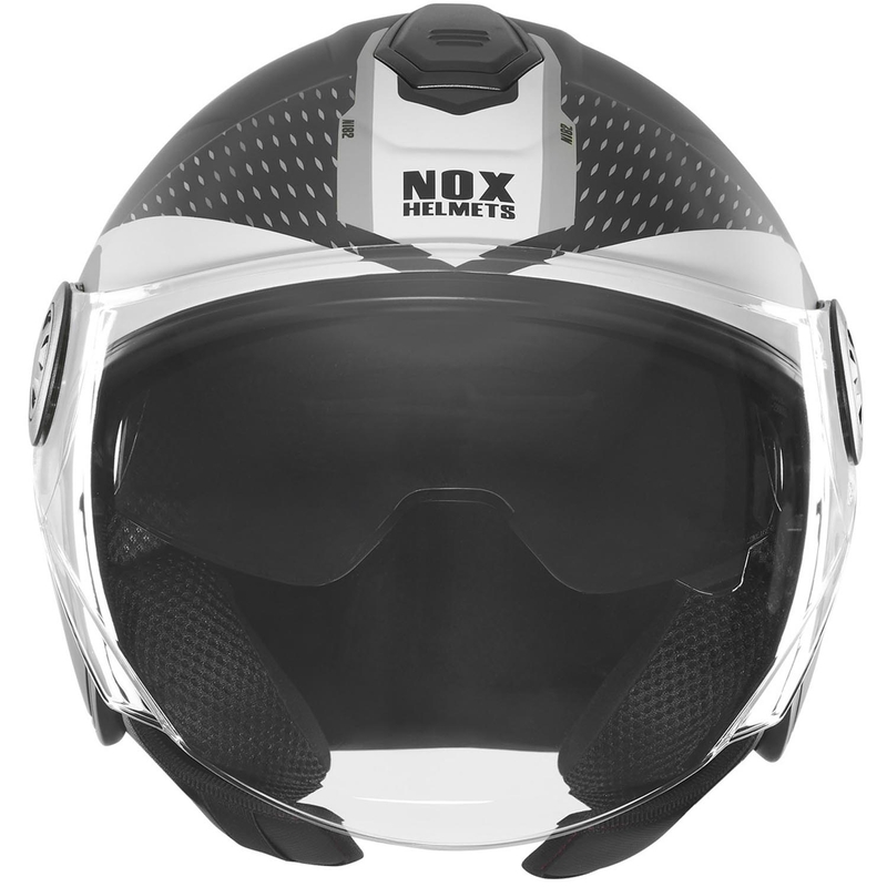 Cască de motocicletă deschisă NOX N182 Round negru mat-argintiu