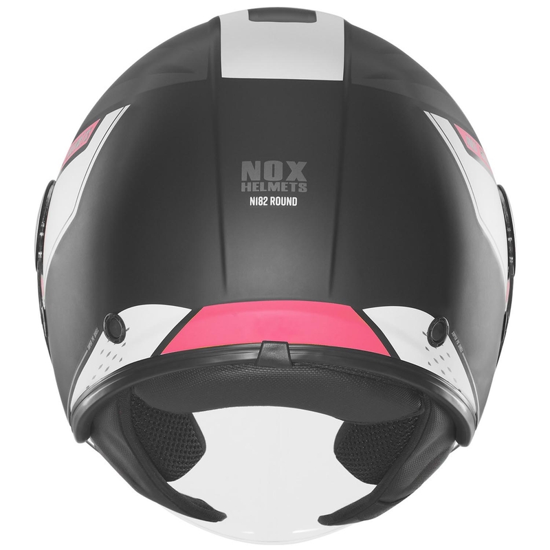 Cască de motocicletă deschisă NOX N182 Round negru mat-roz