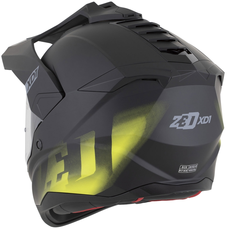 Cască de motocicletă enduro ZED XD1 negru mat-galben fluo