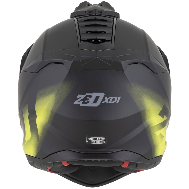 Cască de motocicletă enduro ZED XD1 negru mat-galben fluo