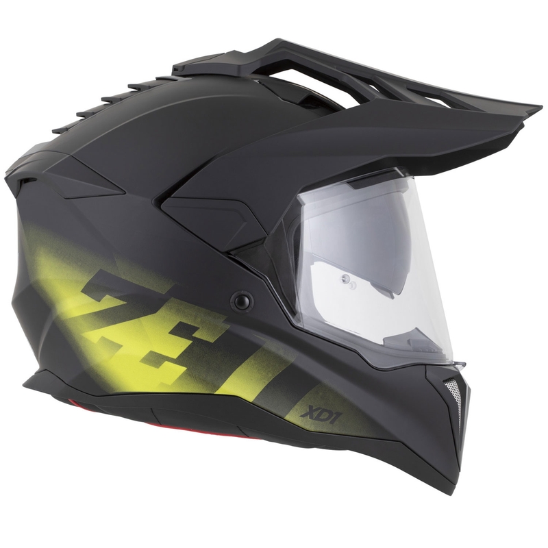 Cască de motocicletă enduro ZED XD1 negru mat-galben fluo